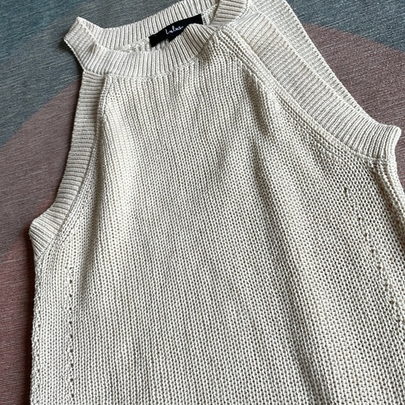 Lulu's Cream Knit Pointelle Tank Top - Picture 8 of 9